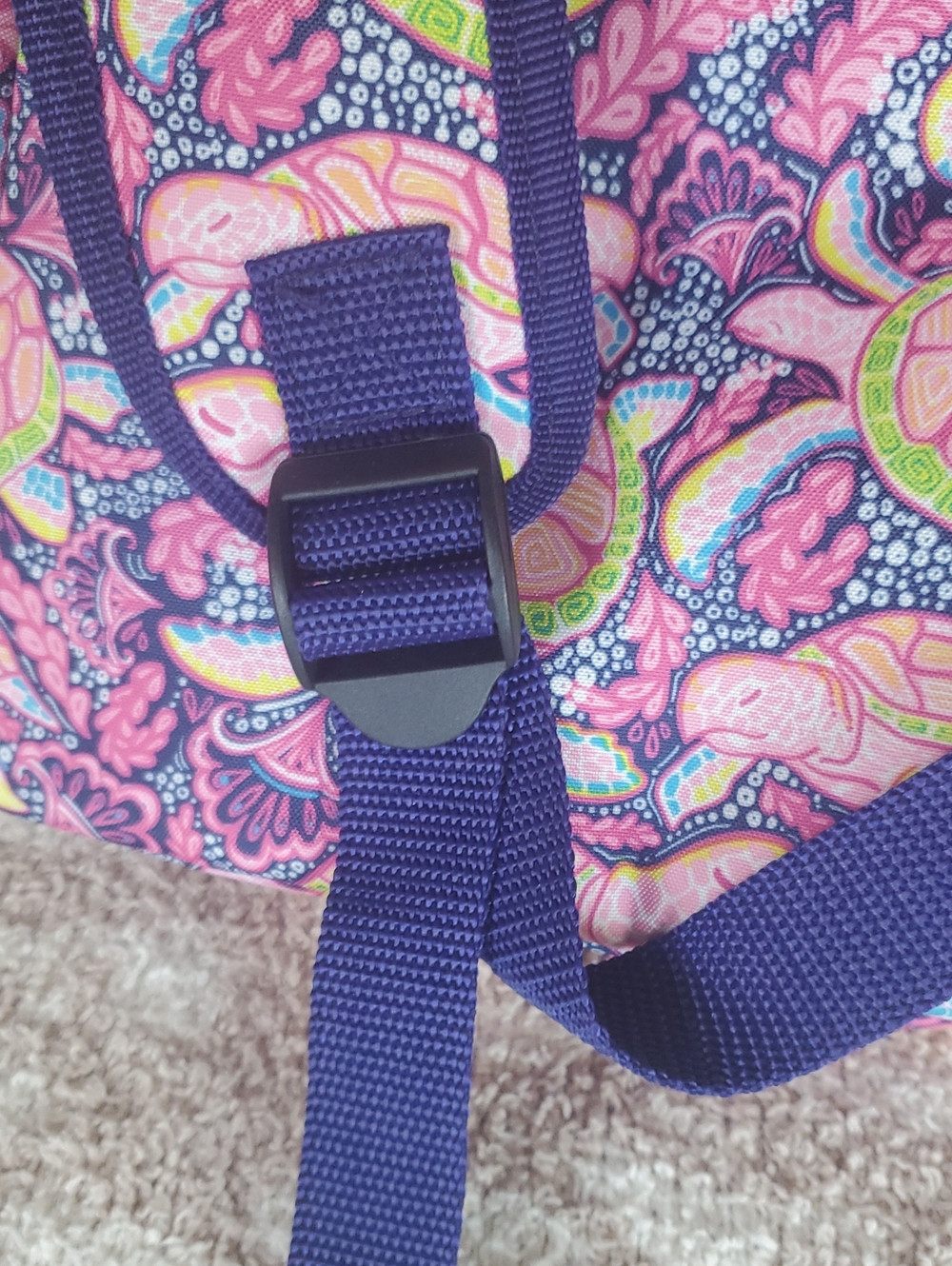 Simply Southern Pink and Purple Sea Turtle Print Sling Backpack. NWOT - Picture 7 of 12